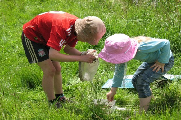 Broad Bay School pipils monitoring Smiths Creek